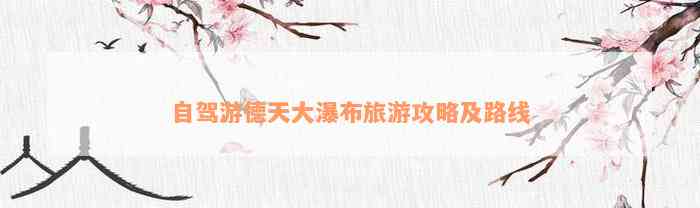 德天瀑布路線攻略_德天大瀑布自駕路線_德天大瀑布自駕游攻略