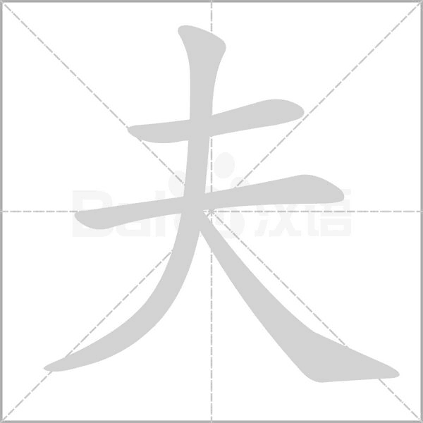 夫的筆順動(dòng)畫演示