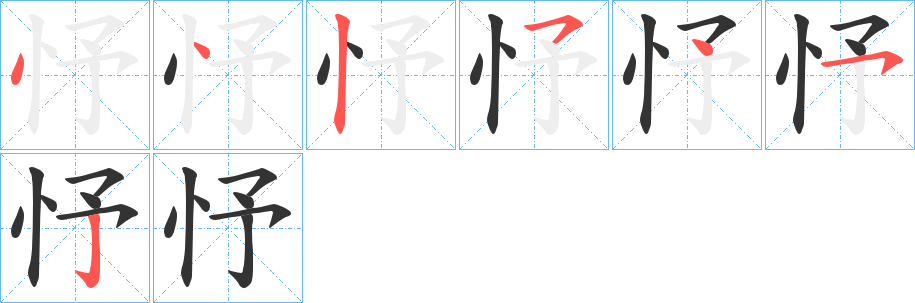 忬的筆順?lè)植窖菔?>
					
                    <hr />
                    <h2>忬的基本信息</h2>
                    <div   id=