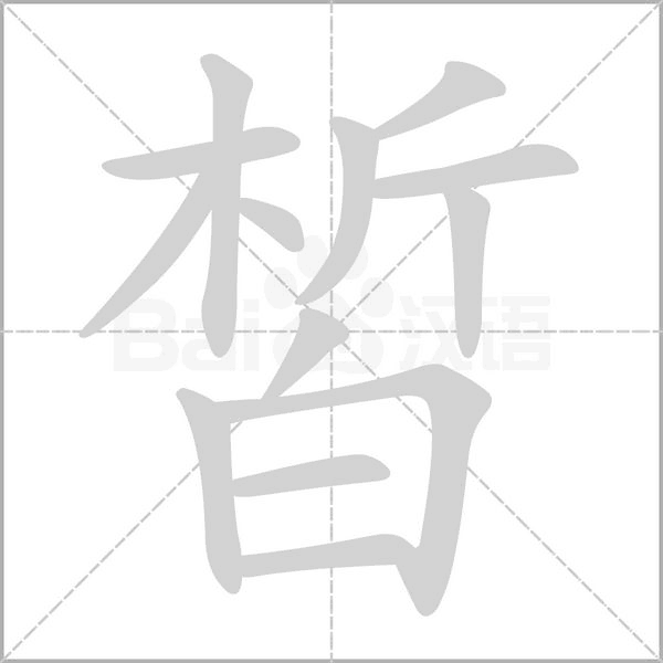 皙的筆順動(dòng)畫(huà)演示