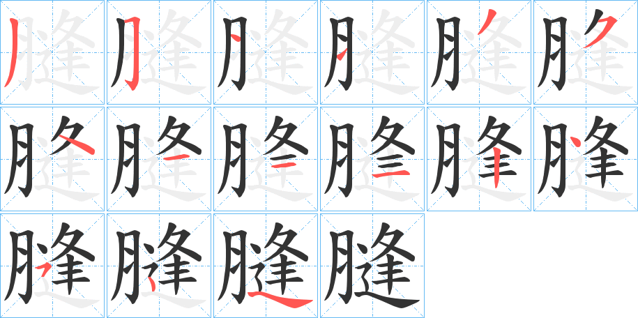 膖的筆順分步演示