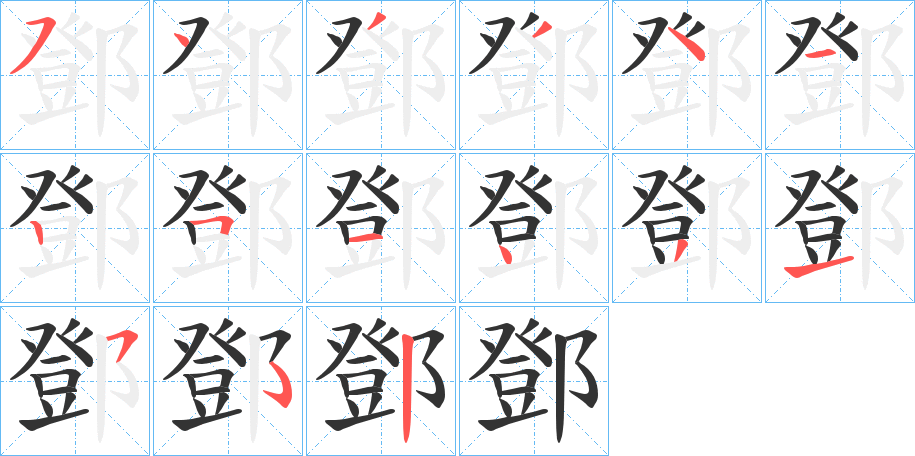 鄧的筆順?lè)植窖菔?>
					
                    <hr />
                    <h2>鄧的基本信息</h2>
                    <div   id=