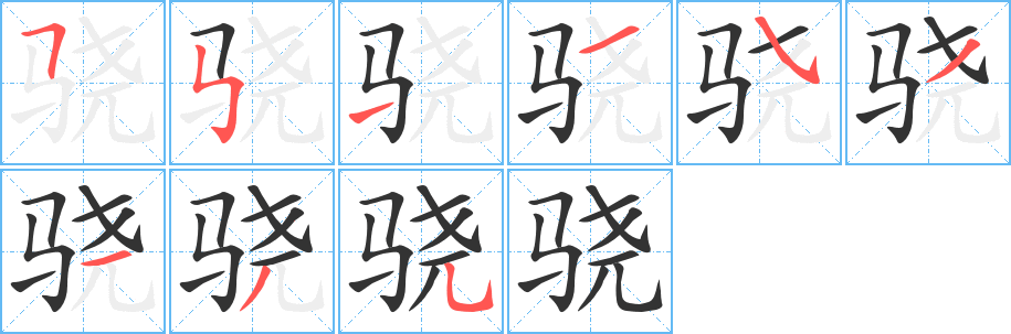 驍的筆順分步演示