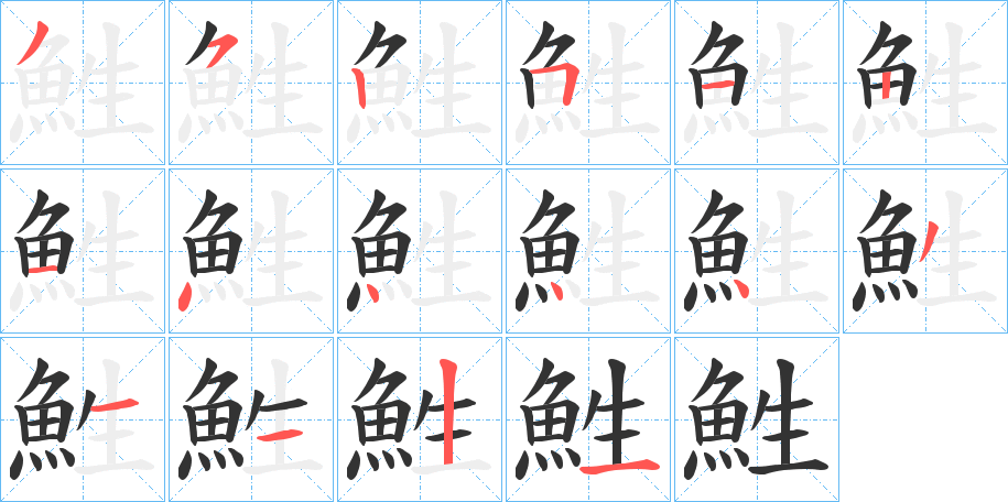 鮏的筆順分步演示