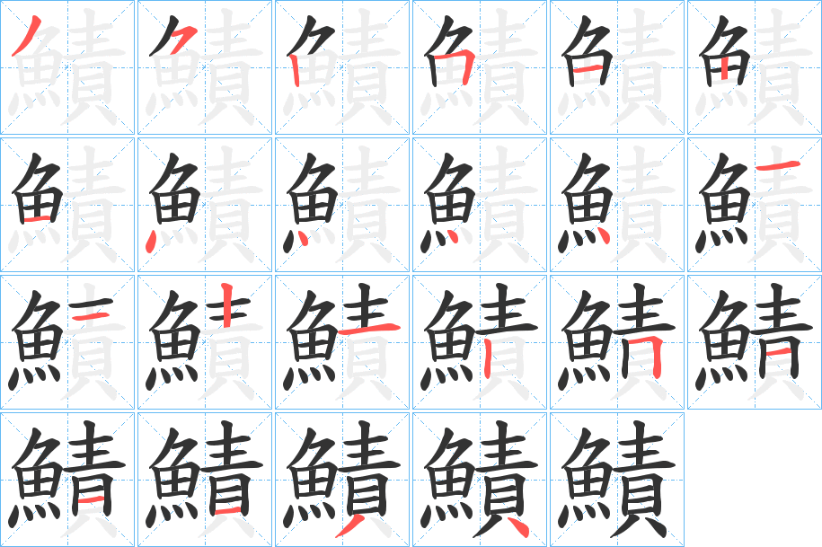 鰿的筆順分步演示