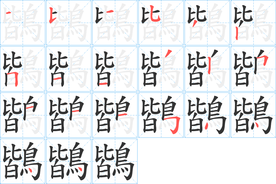 鶛的筆順分步演示